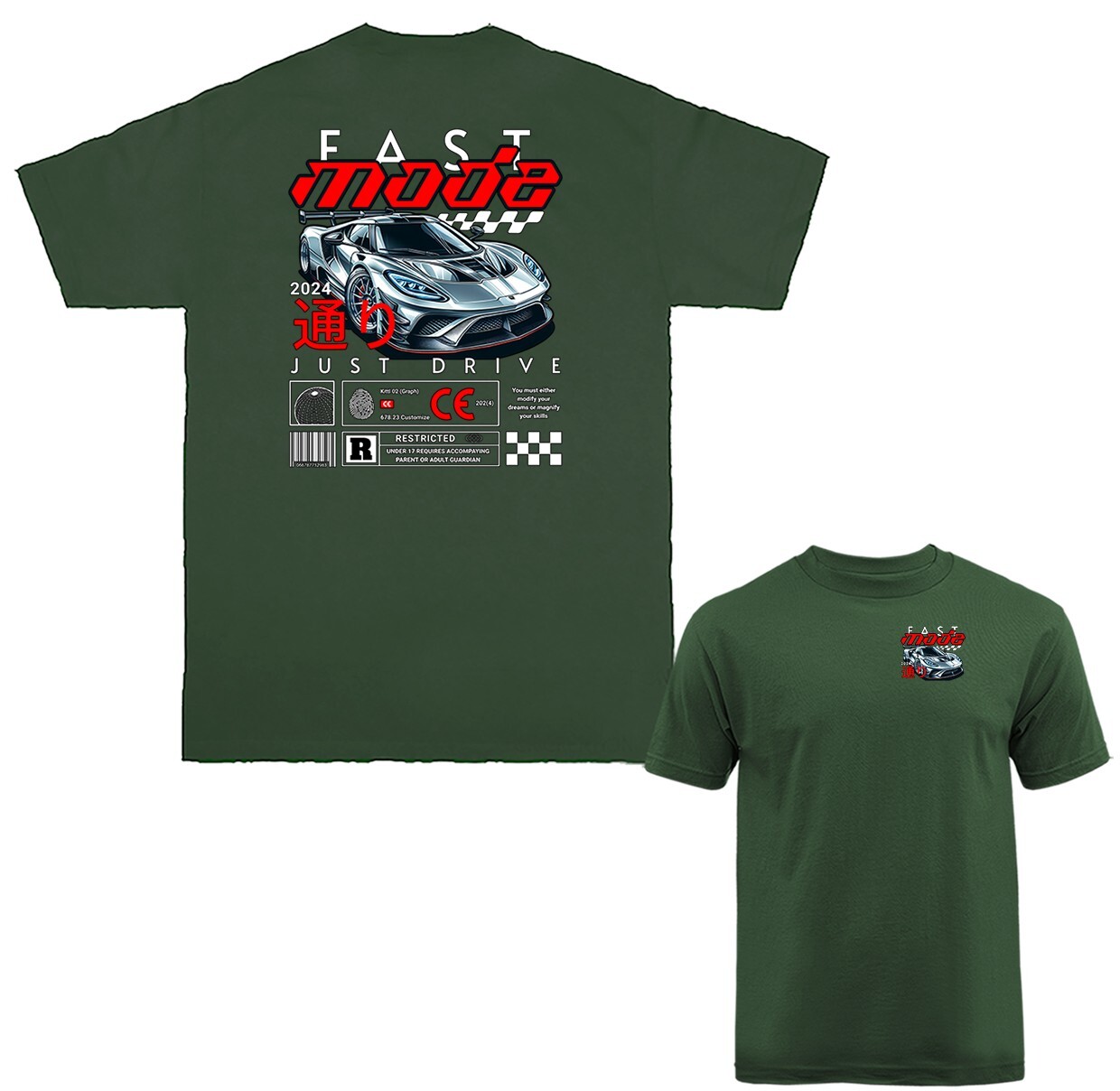 Fast Mode Imported Tuned Custom JDM Sports Car Graphic T-shirt