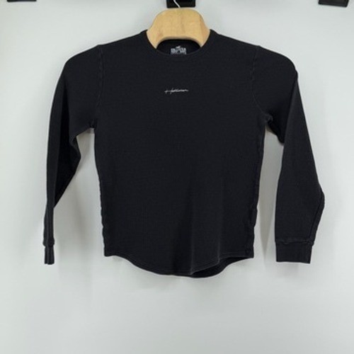 Hollister Must Have Collection Black Waffle Knit Long Sleeve Top Mens Medium
