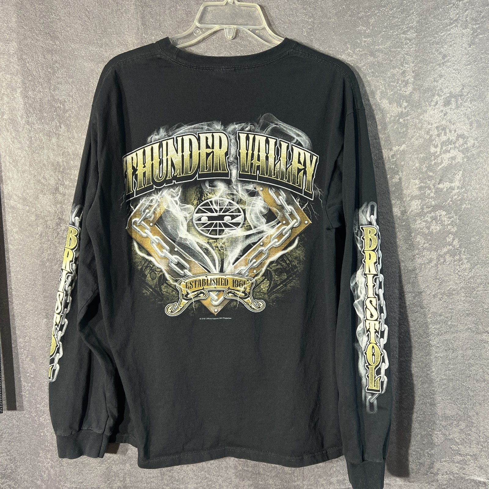 Anvil Bristol Motor Speedway Thunder Valley Long Sleeve T-Shirt Men’s L Black