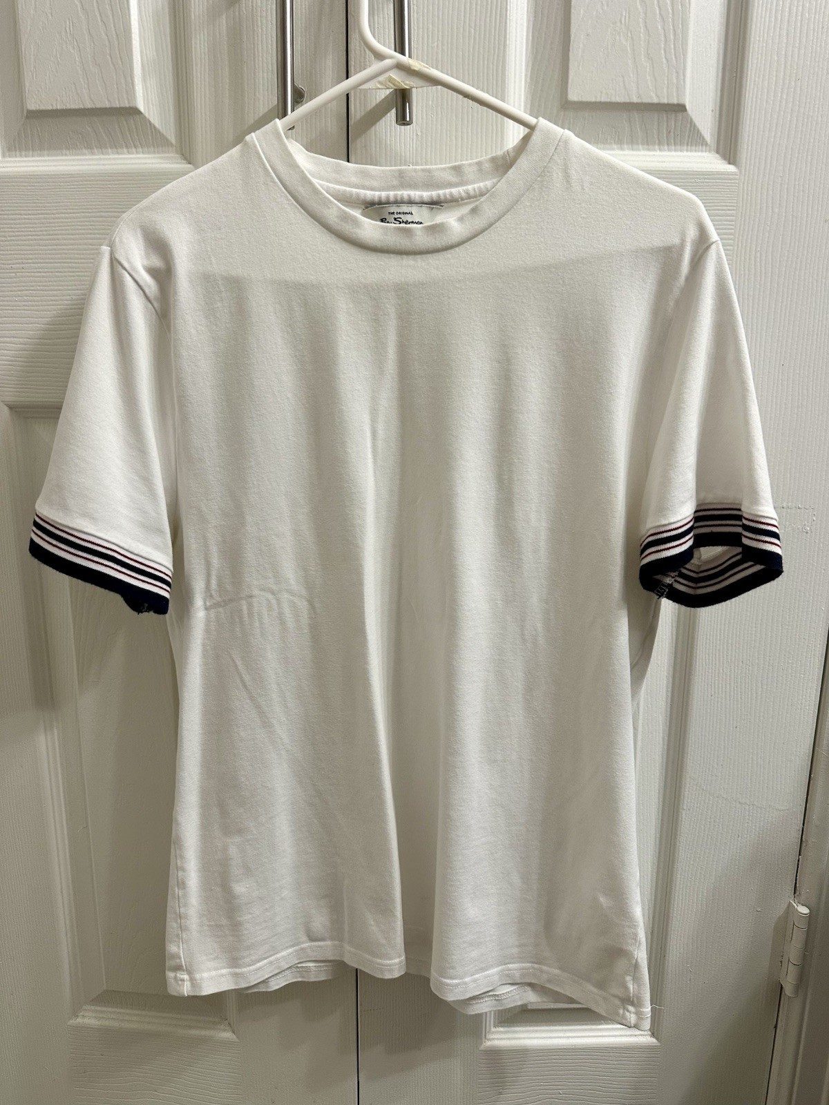 Ben Sherman Mens White Short Sleeve Pullover Shirt Casual Tee Size M