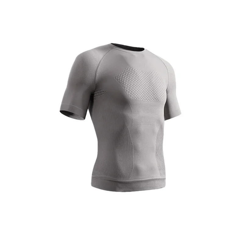 Summer Men Compression Gym Running T Shirt Breathable Short Sleeve T-Shirt Man C