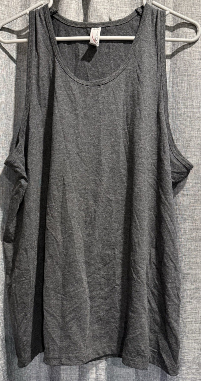 Cotton Heritage Men’s size Large Solid Gray Tank Top Cotton/Poly Blend