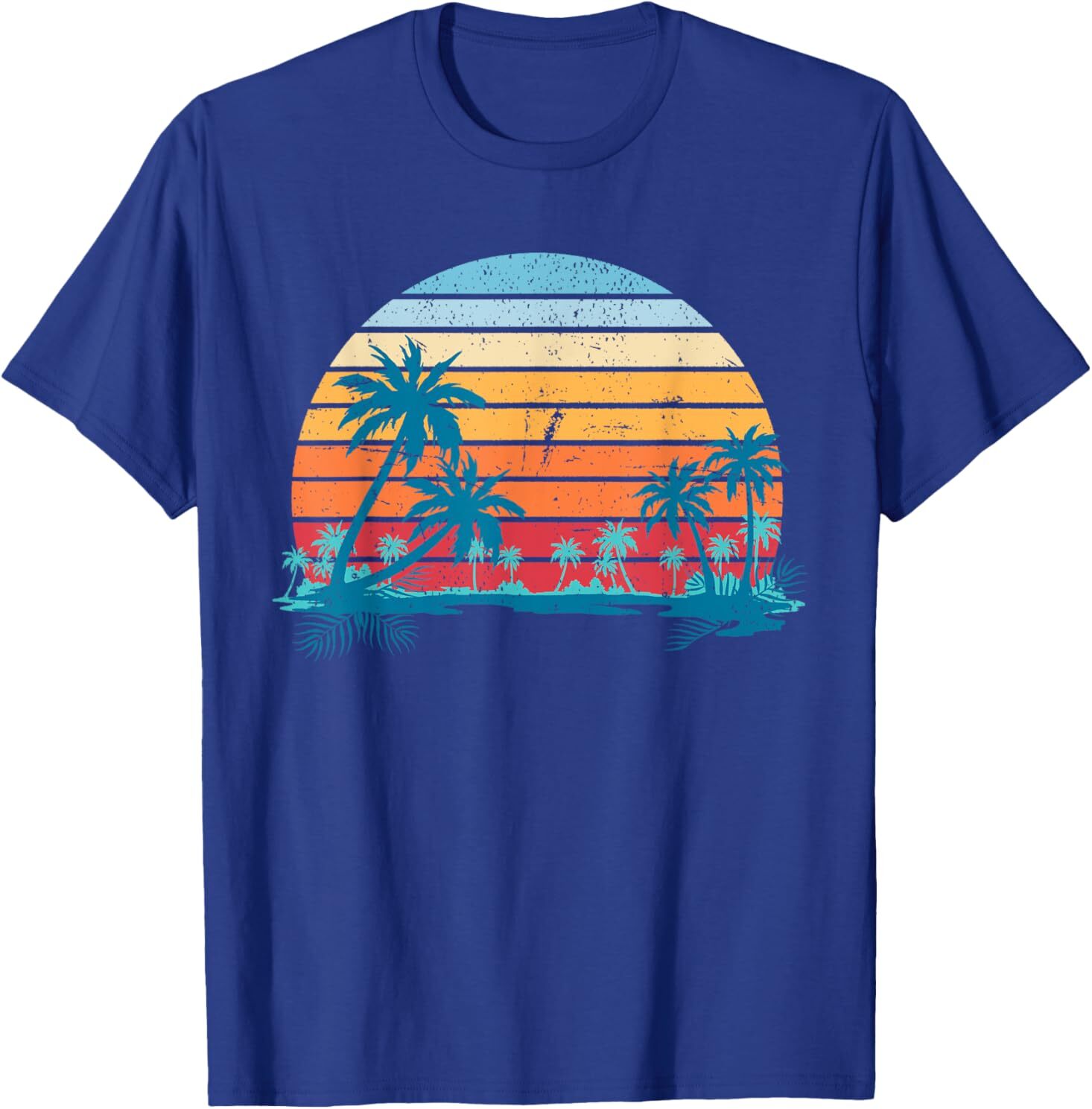 Sunset Beach Palms Summer Vibes Retro Tropical Summer T-Shirt