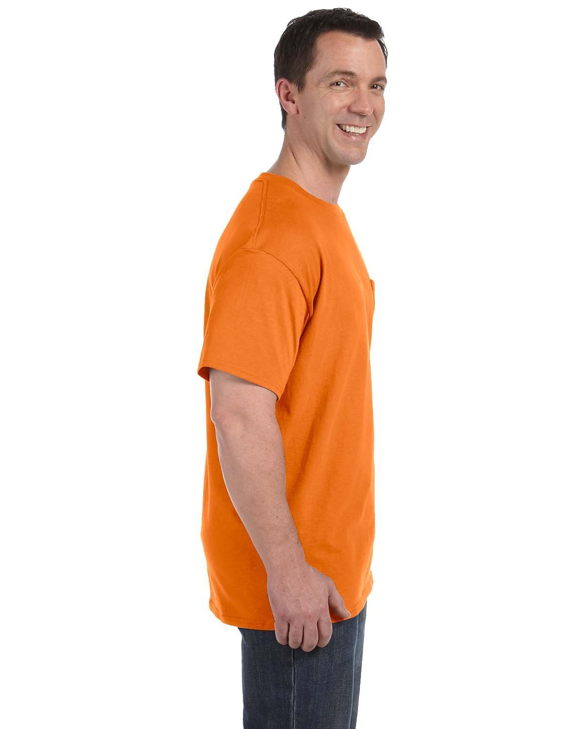 Hanes Men’s Authentic-T Plain Crew Neck Short Sleeves Pocket T-Shirt 5590