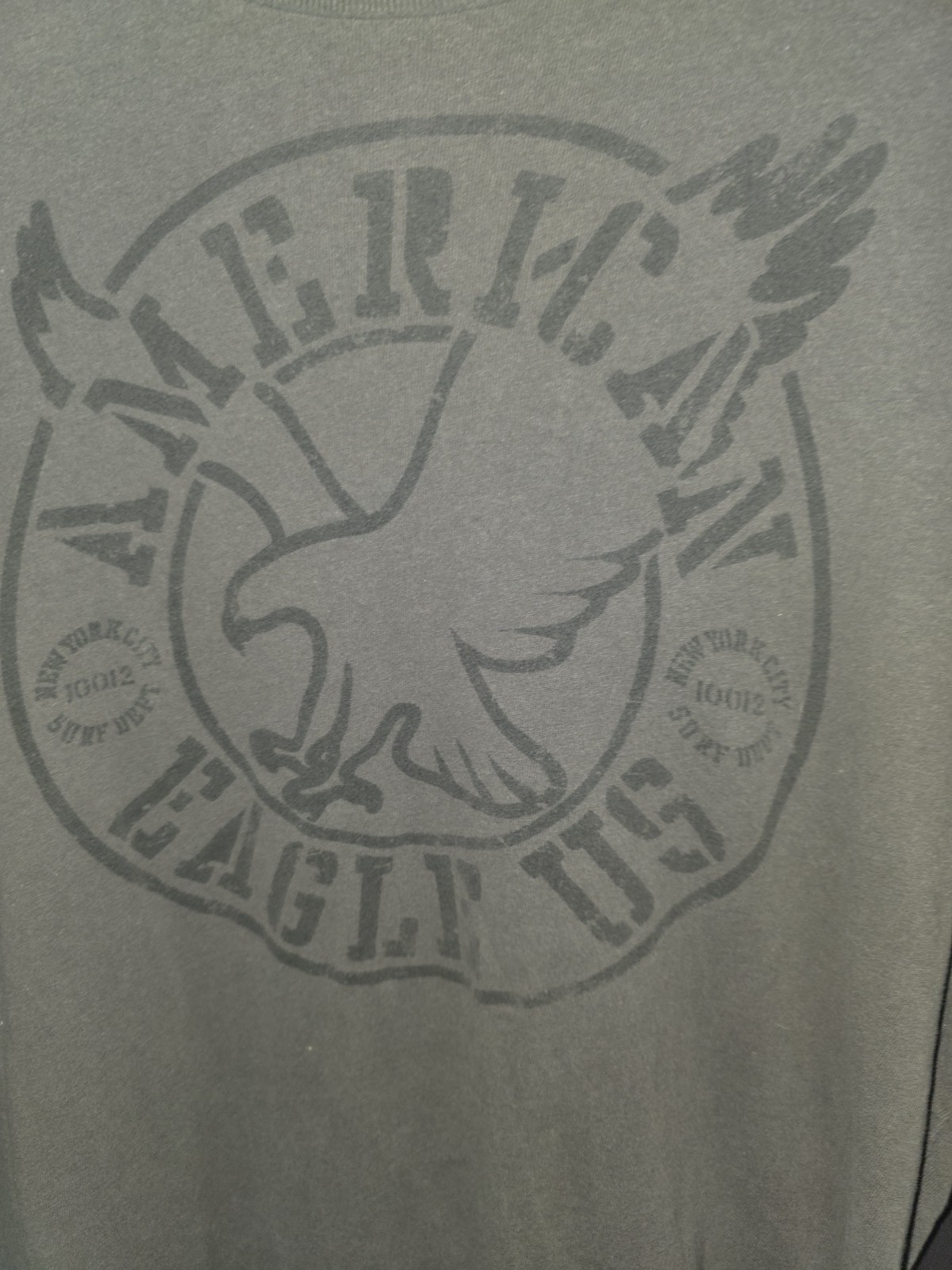 American Eagle Outfitters Men’s Gray Logo Graphic Crew Neck Knit Tee M Vintage