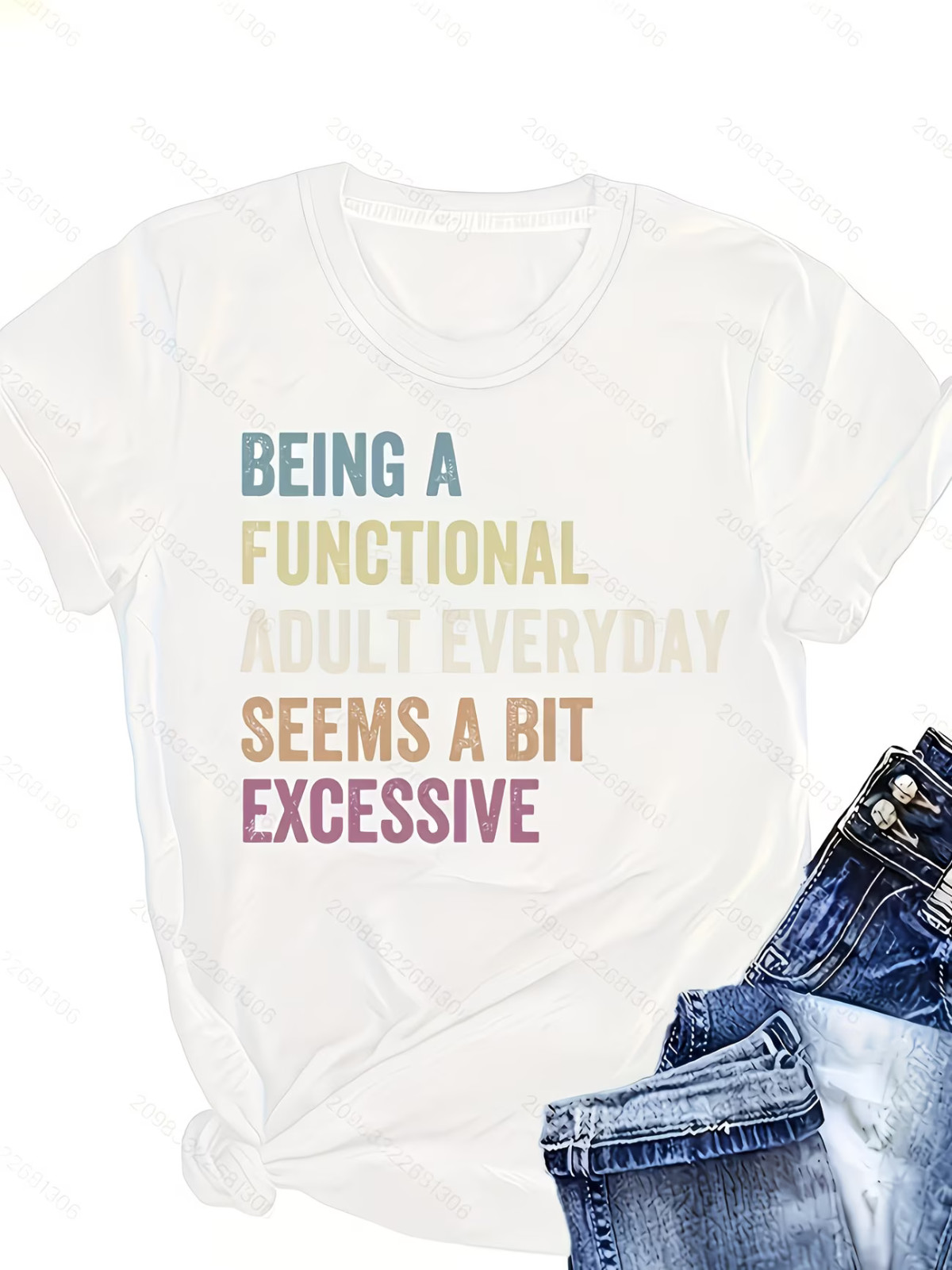 Letter Print T-shirt, Short Sleeve Crew Neck Leisure T-shirt For Spring