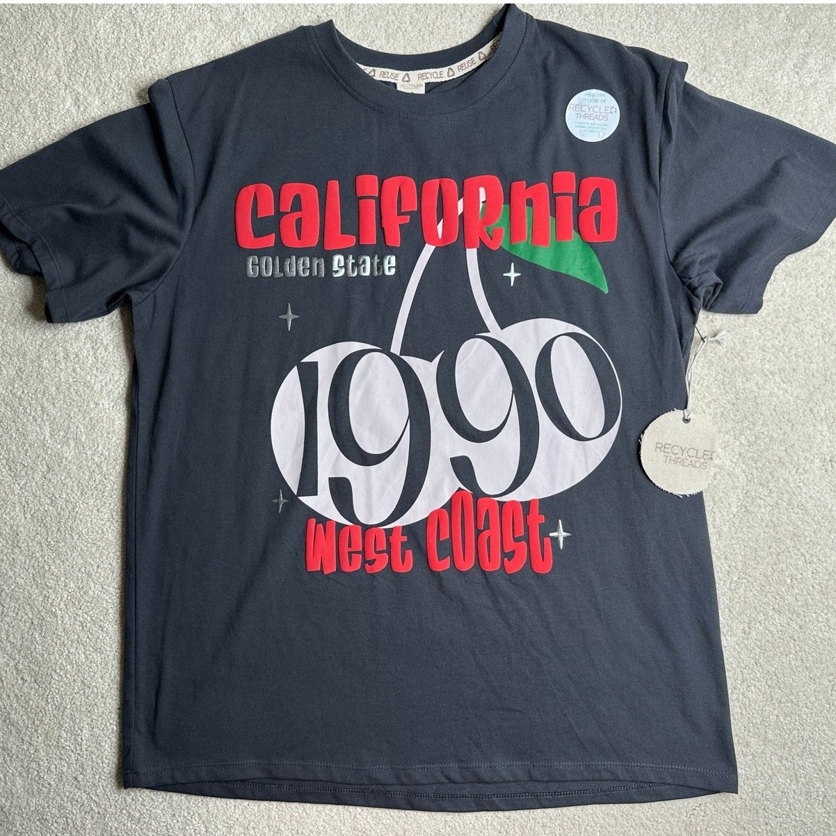 Recycled Threads: Puffy Cherries Graphic Tee