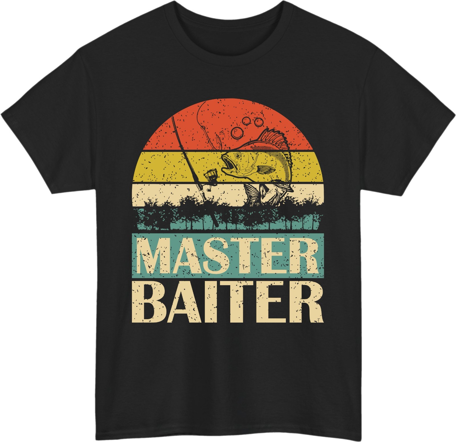 Master Baiter Fishing Unisex T-Shirt – Funny Vintage Retro Angler Fisherman Tee