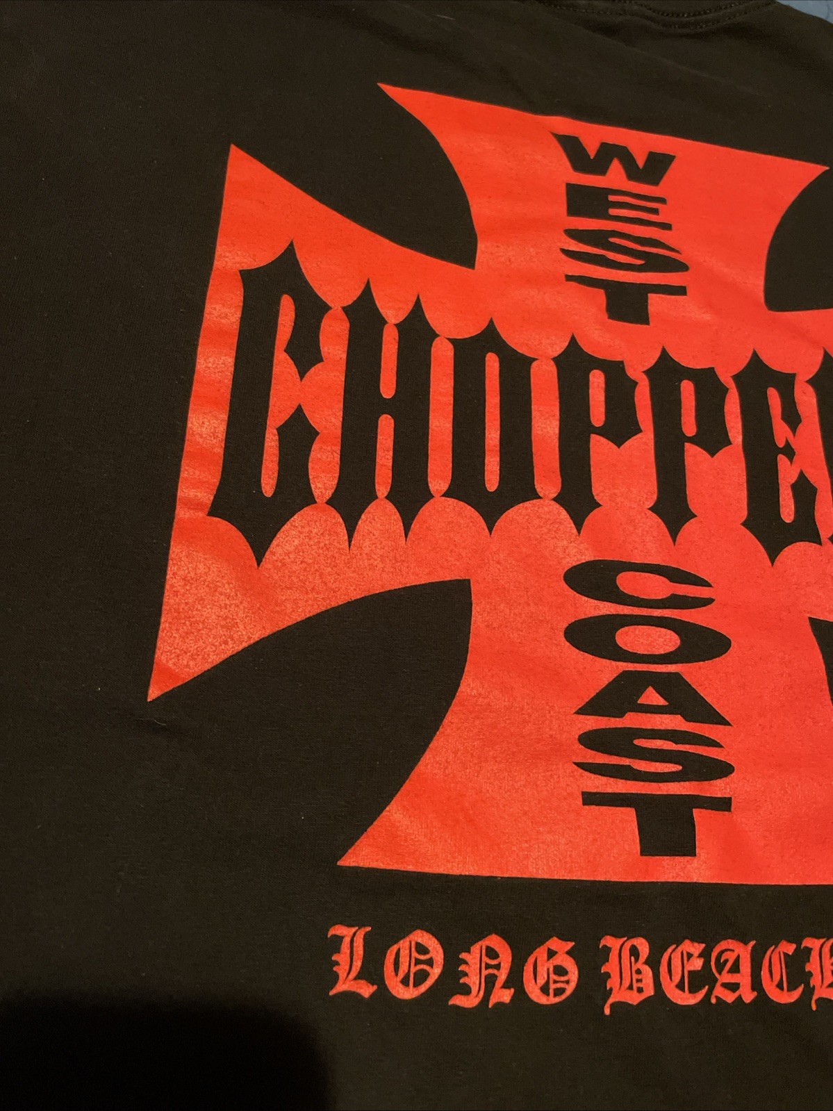 VTG 2004 West Coast Choppers CFL Black Fire Flame Skull LS Shirt Size XXL