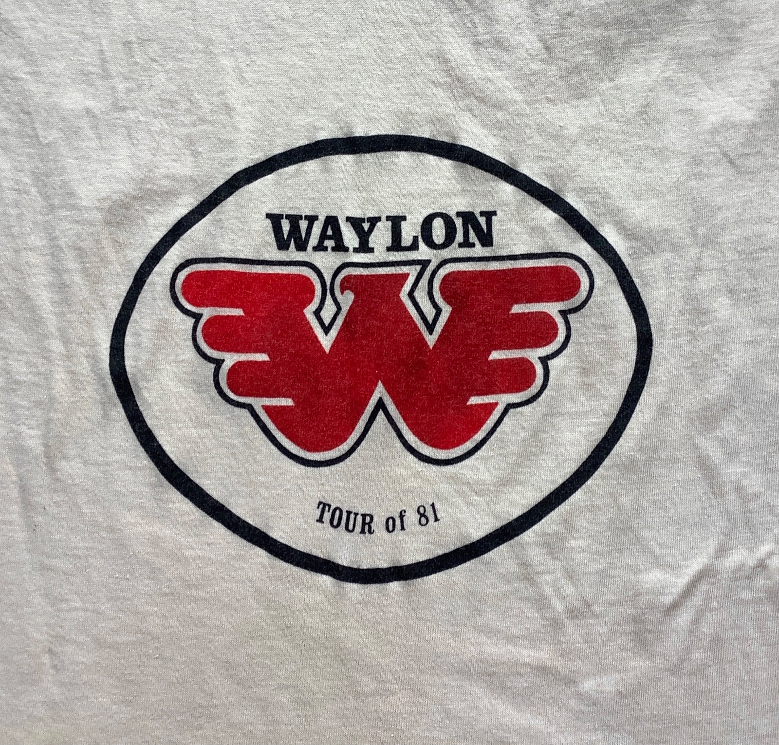 Vtg 80s Waylon Jennings T Shirt 1981 Tour Outlaw Country Band Concert Medium