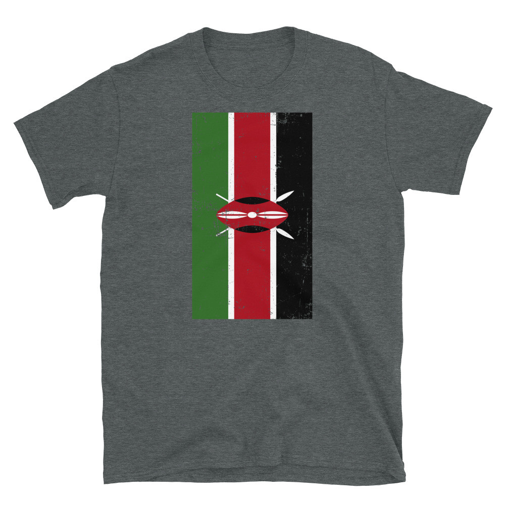 Kenya East Africa Nairobi Distressed Flag Short-Sleeve Unisex T-Shirt
