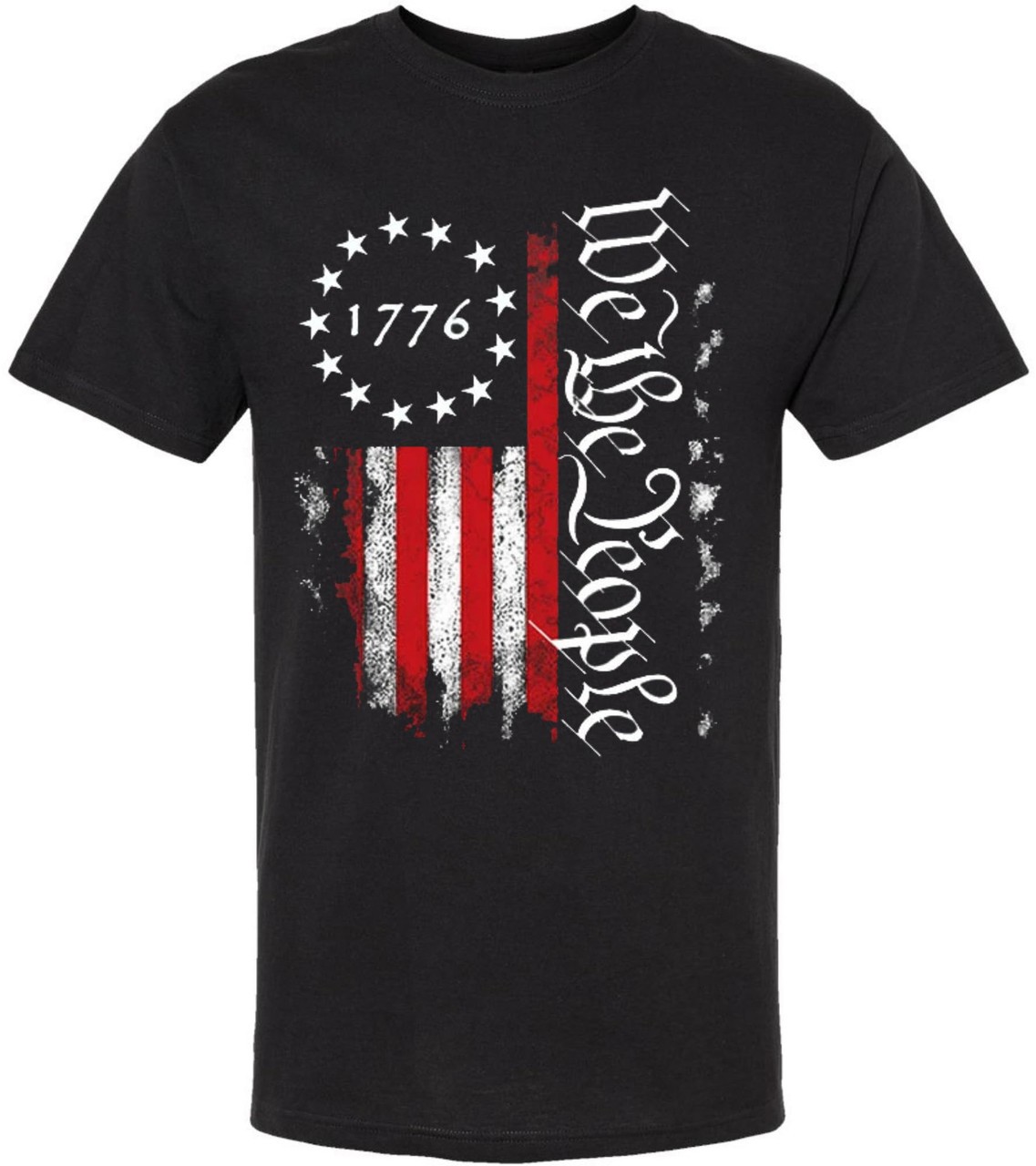 We the People 1776 USA Flag T-Shirt Independence Freedom Patriotic American Tee