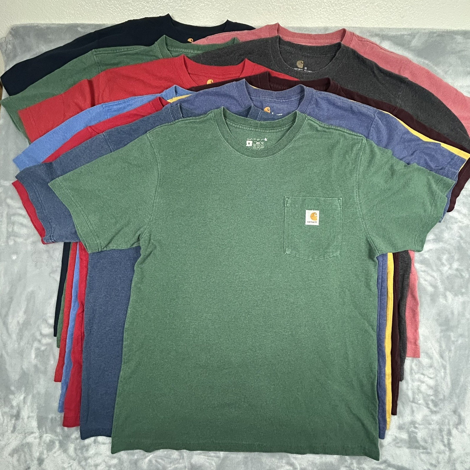 Carhartt Pocket Tee Bundle Lot of 12 Size Medium M Workwear T Shirts USA Mix