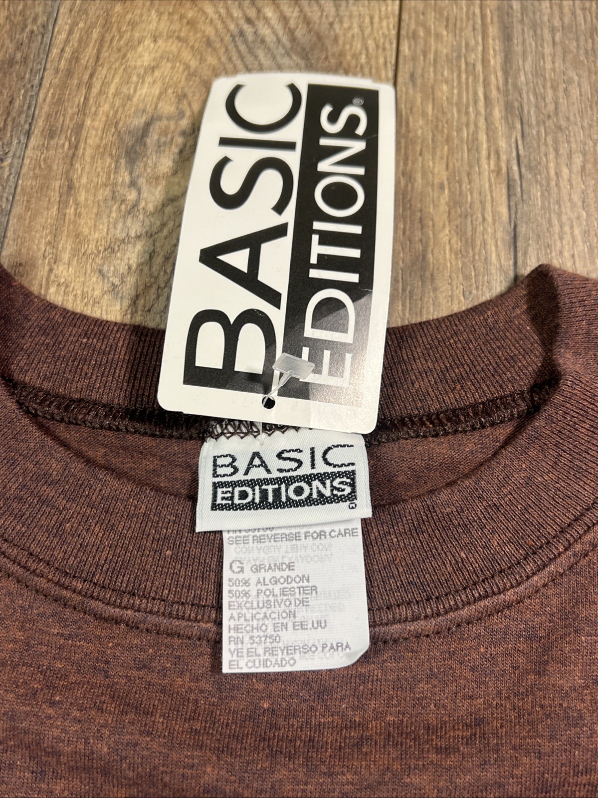 NEW Vintage 90s Y2K Kmart Basic Editions Long Sleeve Tee T shirt Large NWT USA .