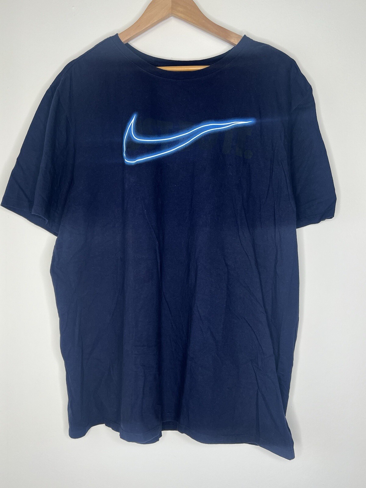 Nike JDI T-Shirt Mens Size 2XL Blue Solid Graphic Logo Tee 561416-41S