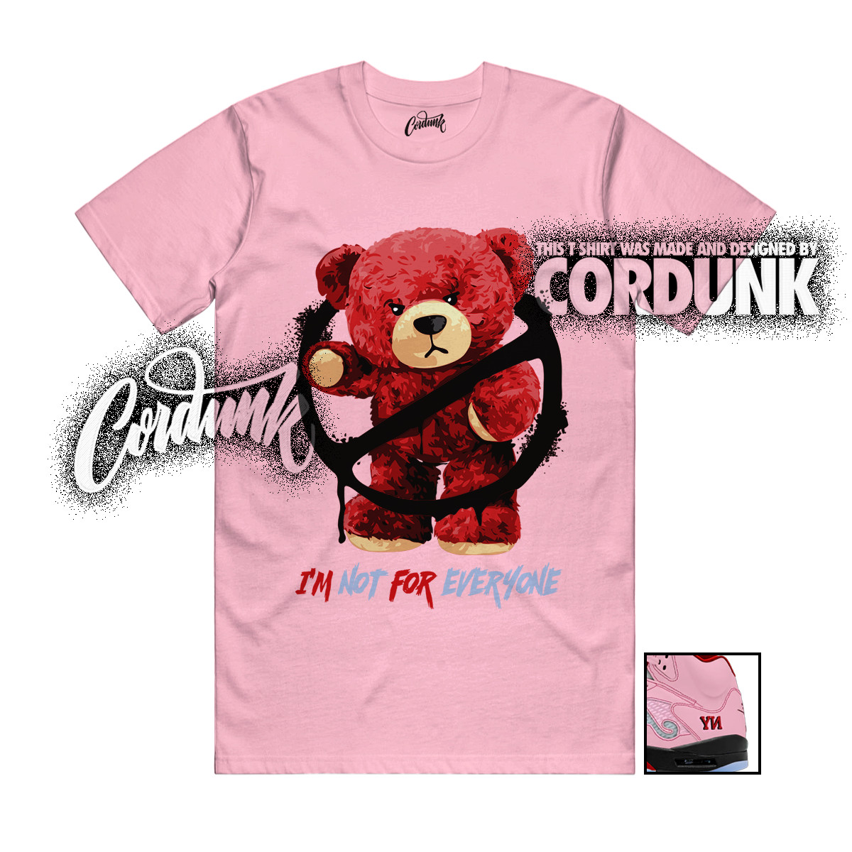 5 NY Arctic Pink Metallic Silver University Red T Shirt Match NOT