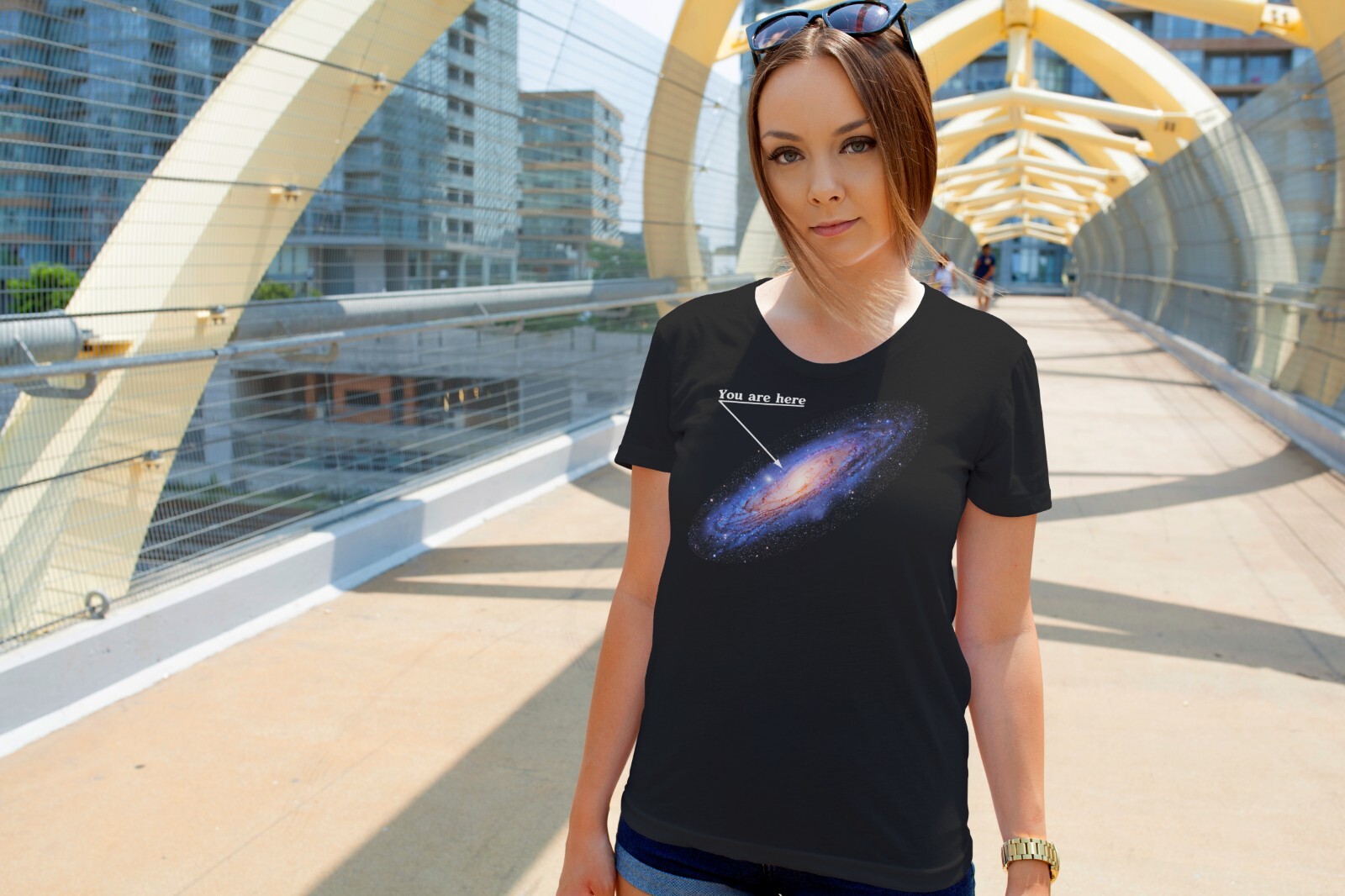 You are here: Milky Way galaxy map — Short-Sleeve Unisex T-Shirt, space t-shirt