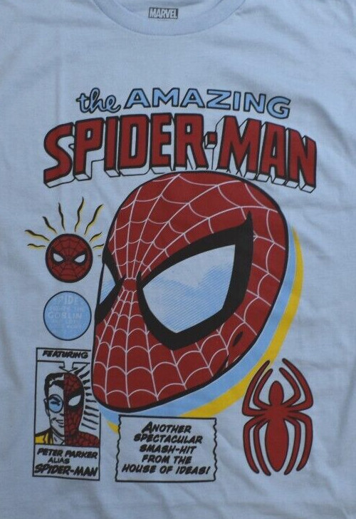 Marvel Spider-Man Mens Spiderman Big Head Comics Graphic Shirt New S-2XL