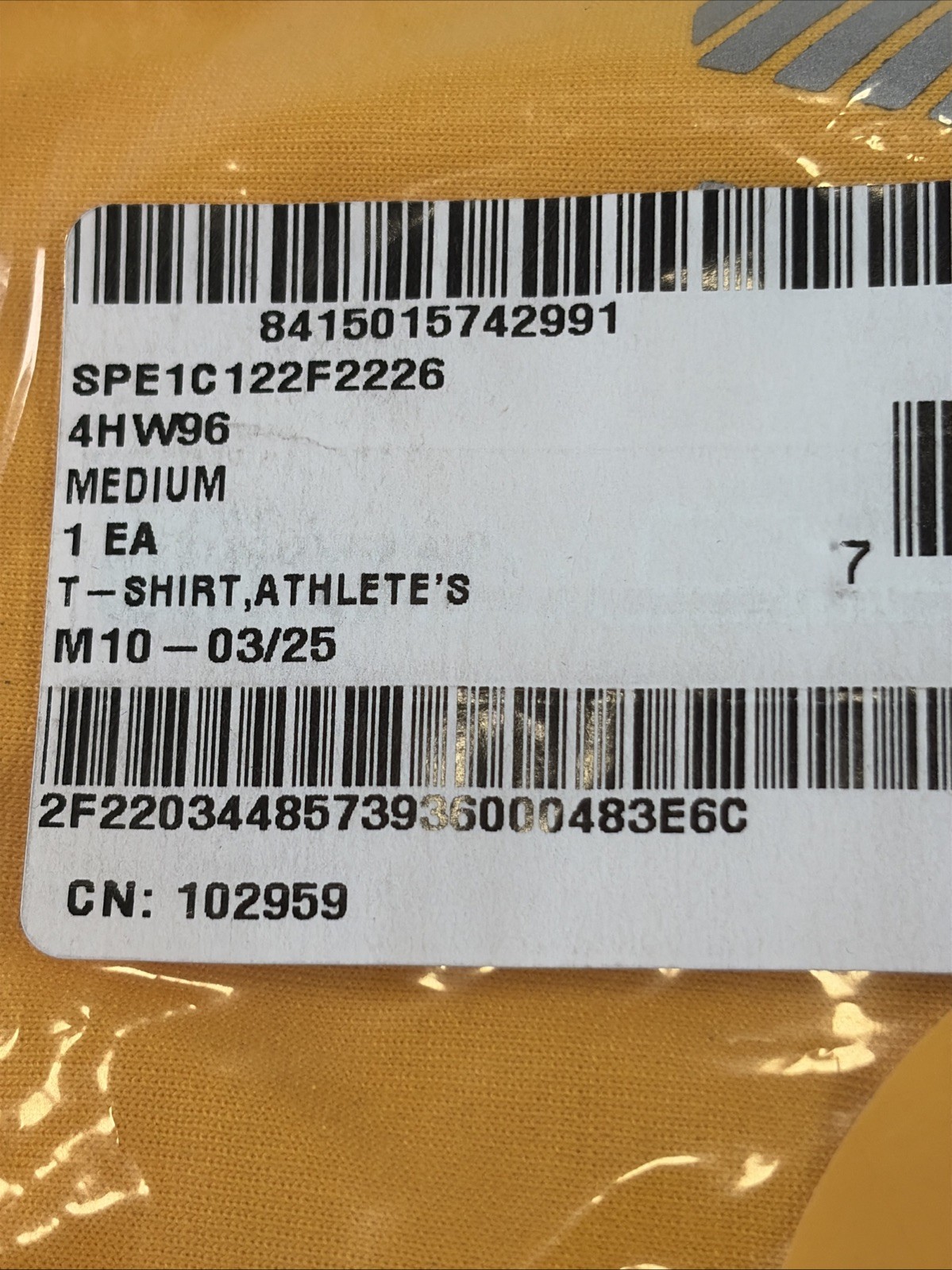 Undershirt Navy Physical Fitness Uniform T-shirt Short Sleeve Size Medium