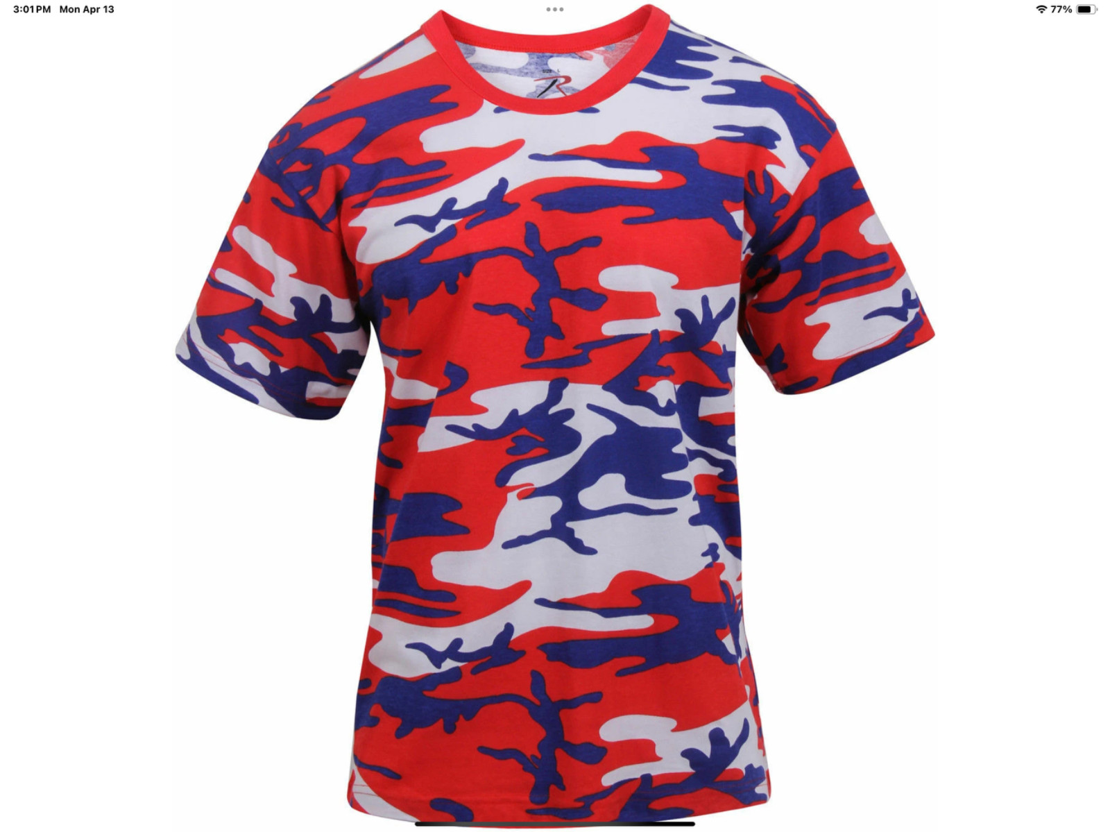 ROTHCO Mens Red White Blue Camo T-Shirt Camouflage Military Tee Patriotic USA