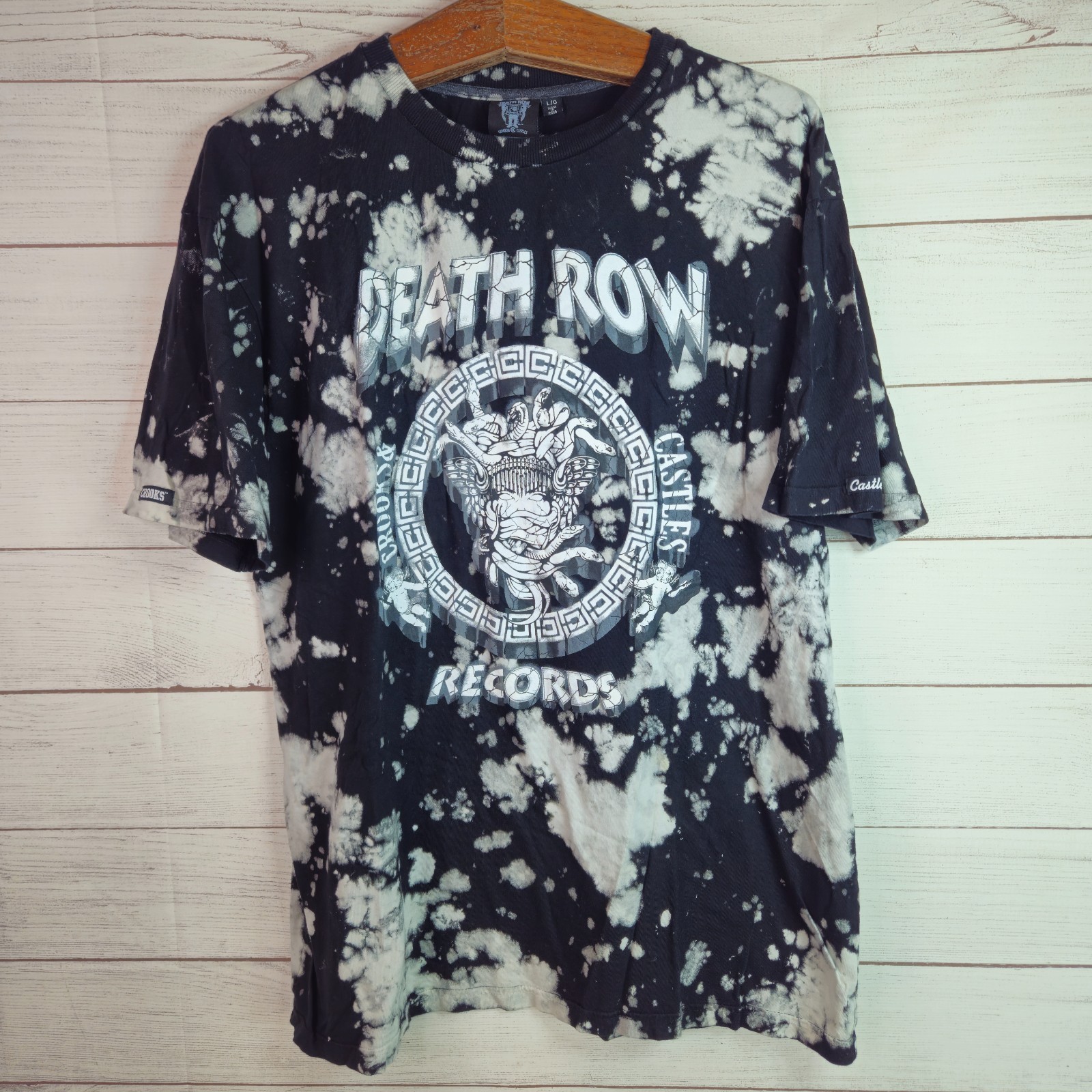 Men’s Crooks And Castles x Death Row Records Black Tie Dye T-Shirt Large