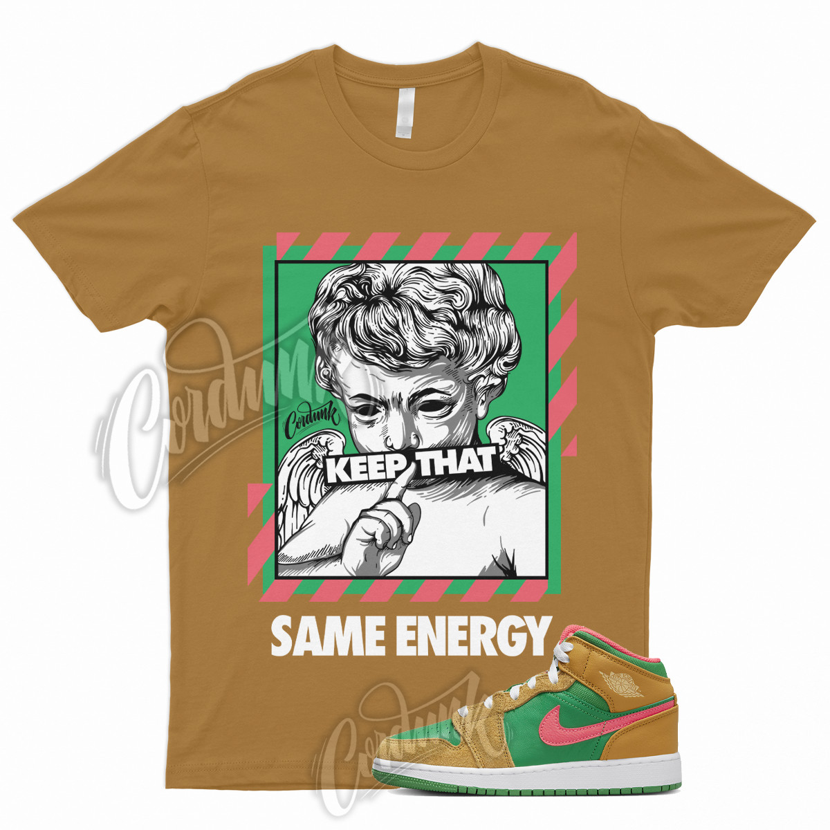 ENERGY T Shirt to Match 1 Mid GS Wheat Green Pink Powerwall Brs Lucky Watermelon