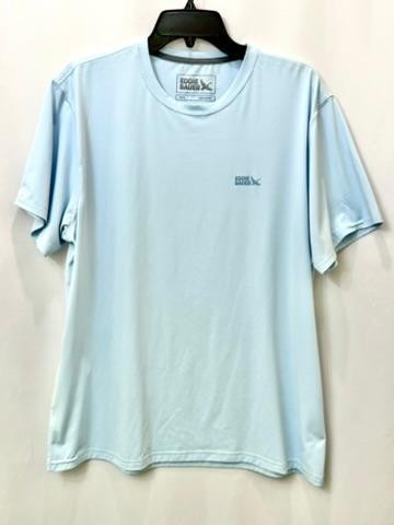 Eddie Bauer Mens Large Light Blue Short Sleeve Performance Graphic T-Shirt