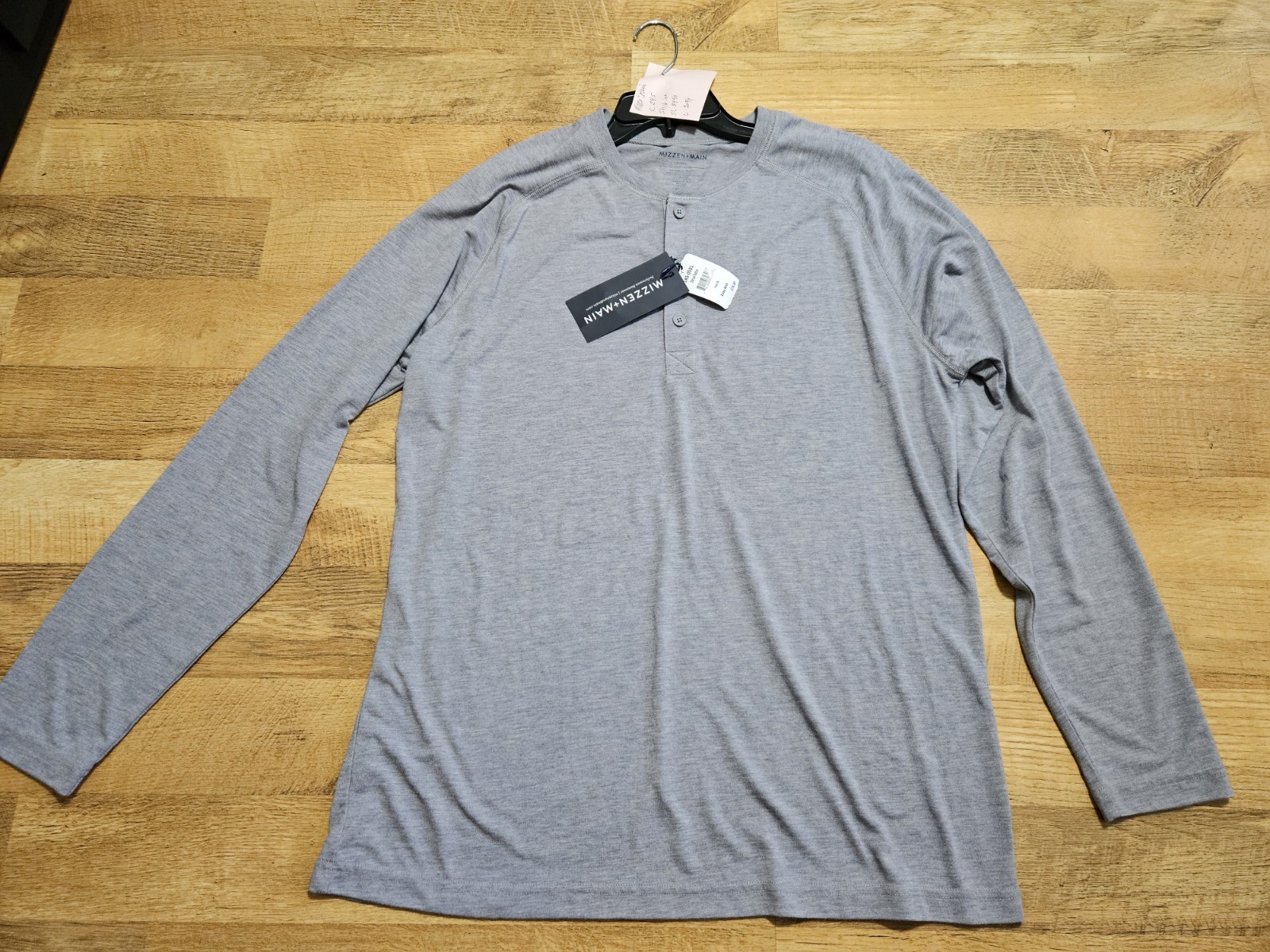 MIZZEN + MAIN trim fit XL Easy Knit 50/50 Modal Poly performance henley shirt