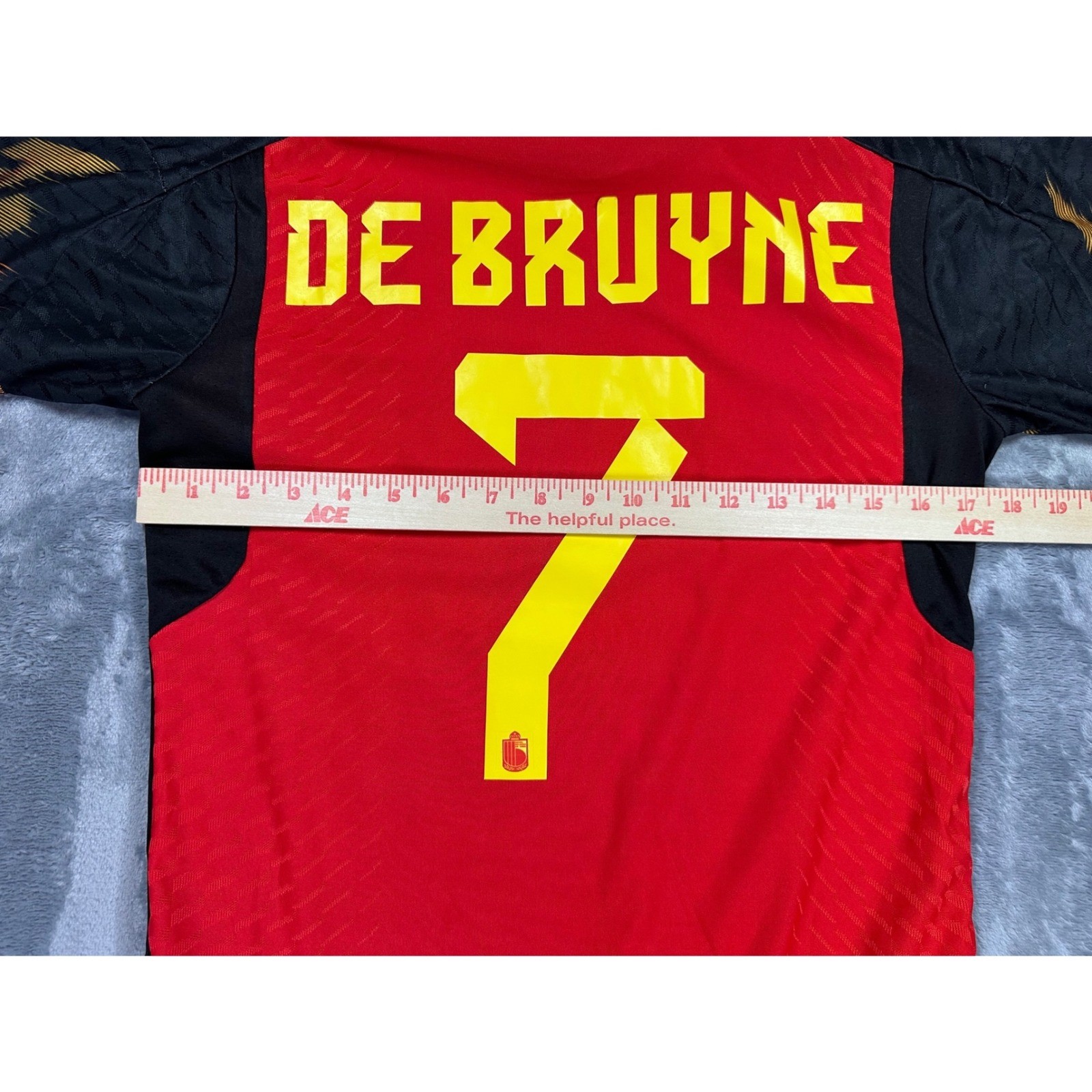 Adidas Belgium 2022 Home Authentic Jersey De Bruyne 7 Mens Small Red Soccer