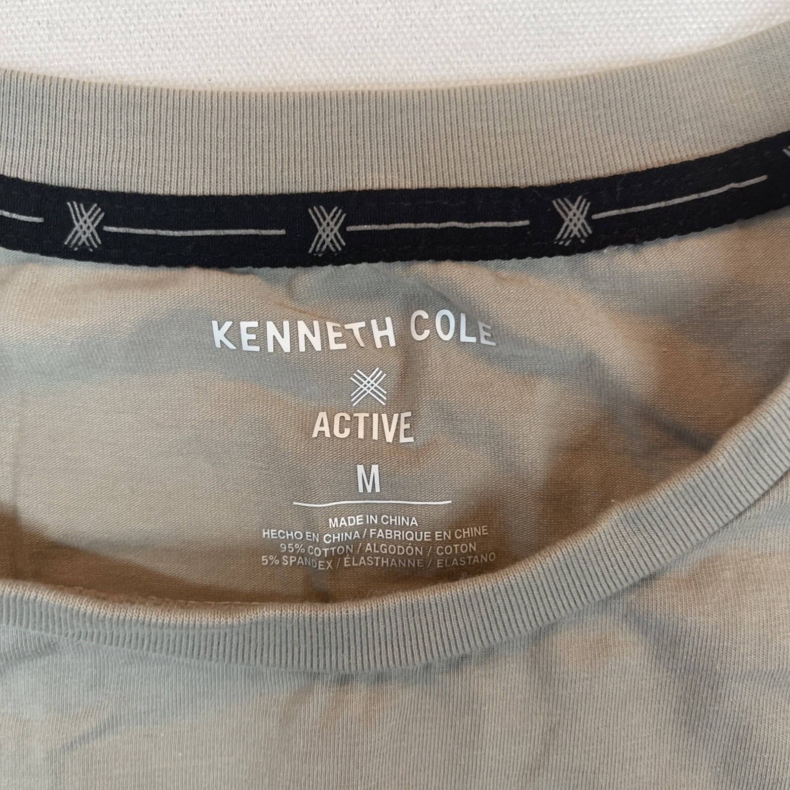Kenneth Cole Men’s Green Stretch T-Shirt Slim Fit Organic Cotton Blend M