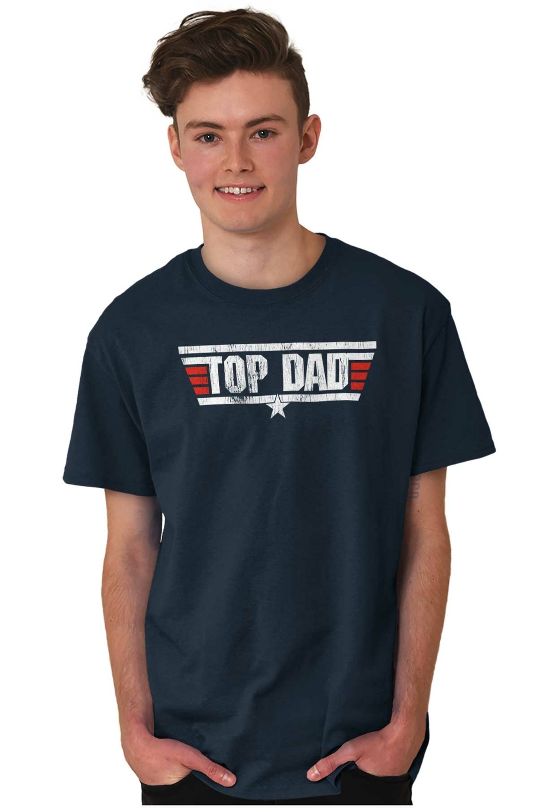 Top Dad Father’s Day Best Ever Birthday Gift Mens Casual Crewneck T Shirts Tees
