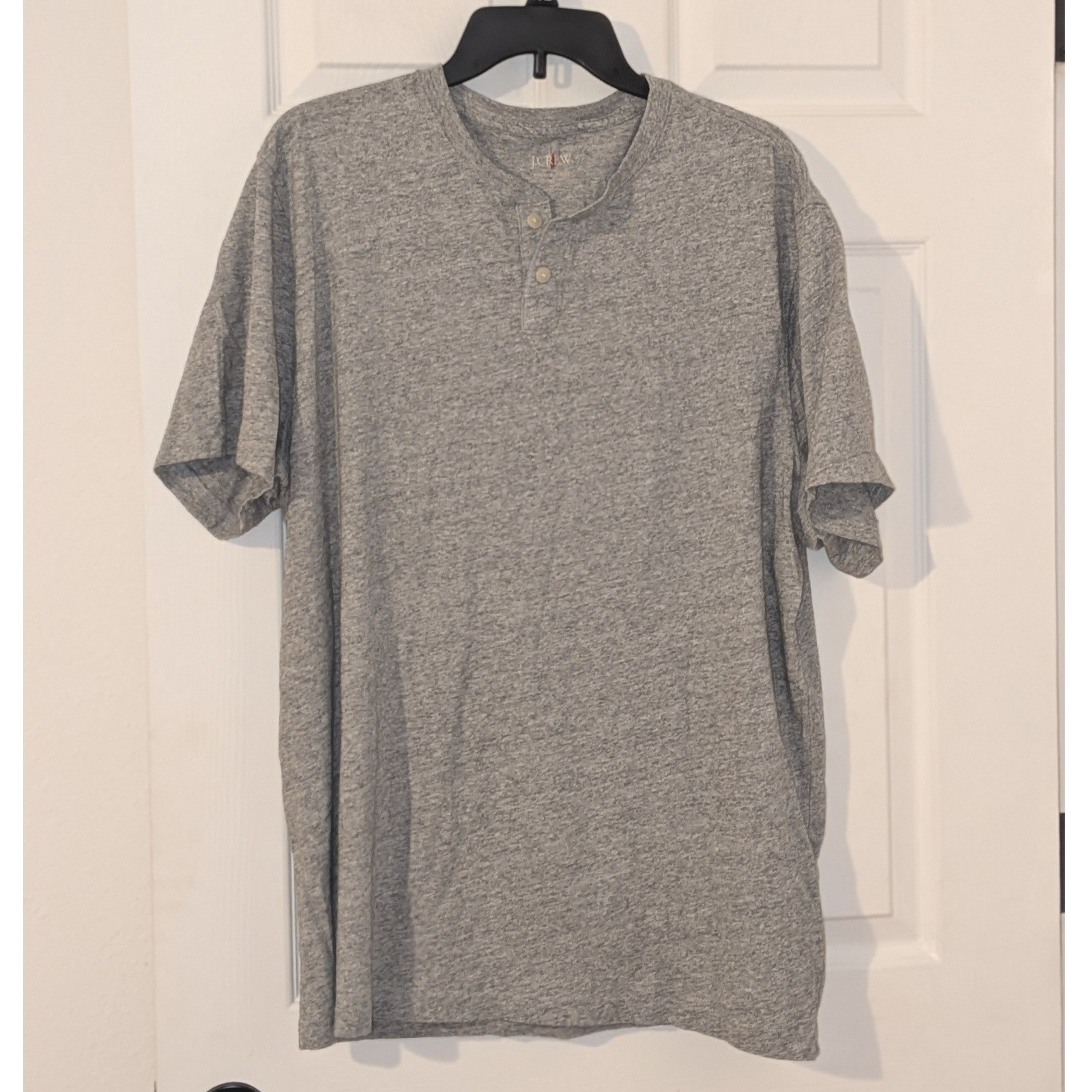 J. Crew Men XL Relaxed Vintage Jersey Henley Shirt Heather Grey NWOT $45