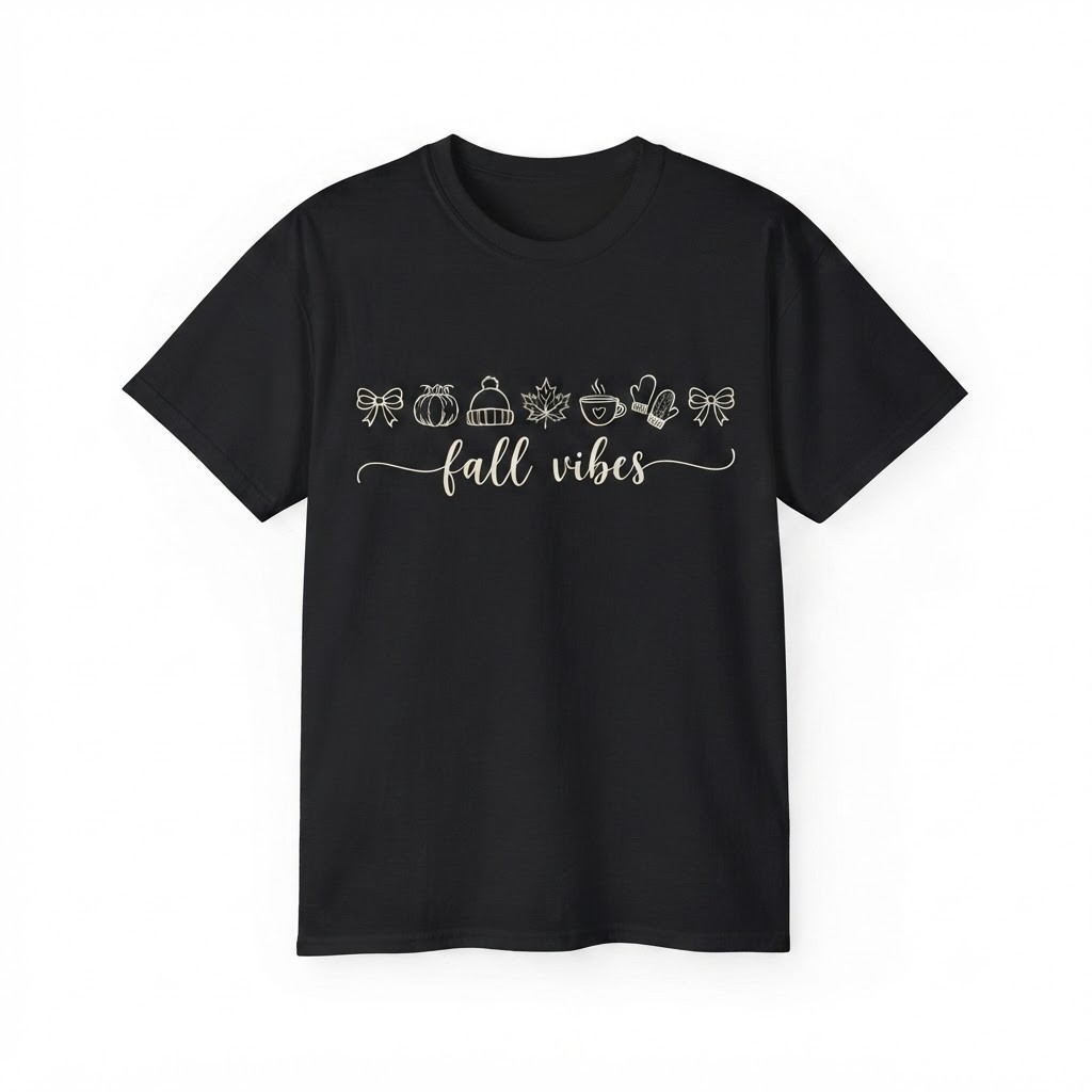 Fall Vibes T-Shirt, Cozy Season Shirt, Autumn Woman Shirt Halloween