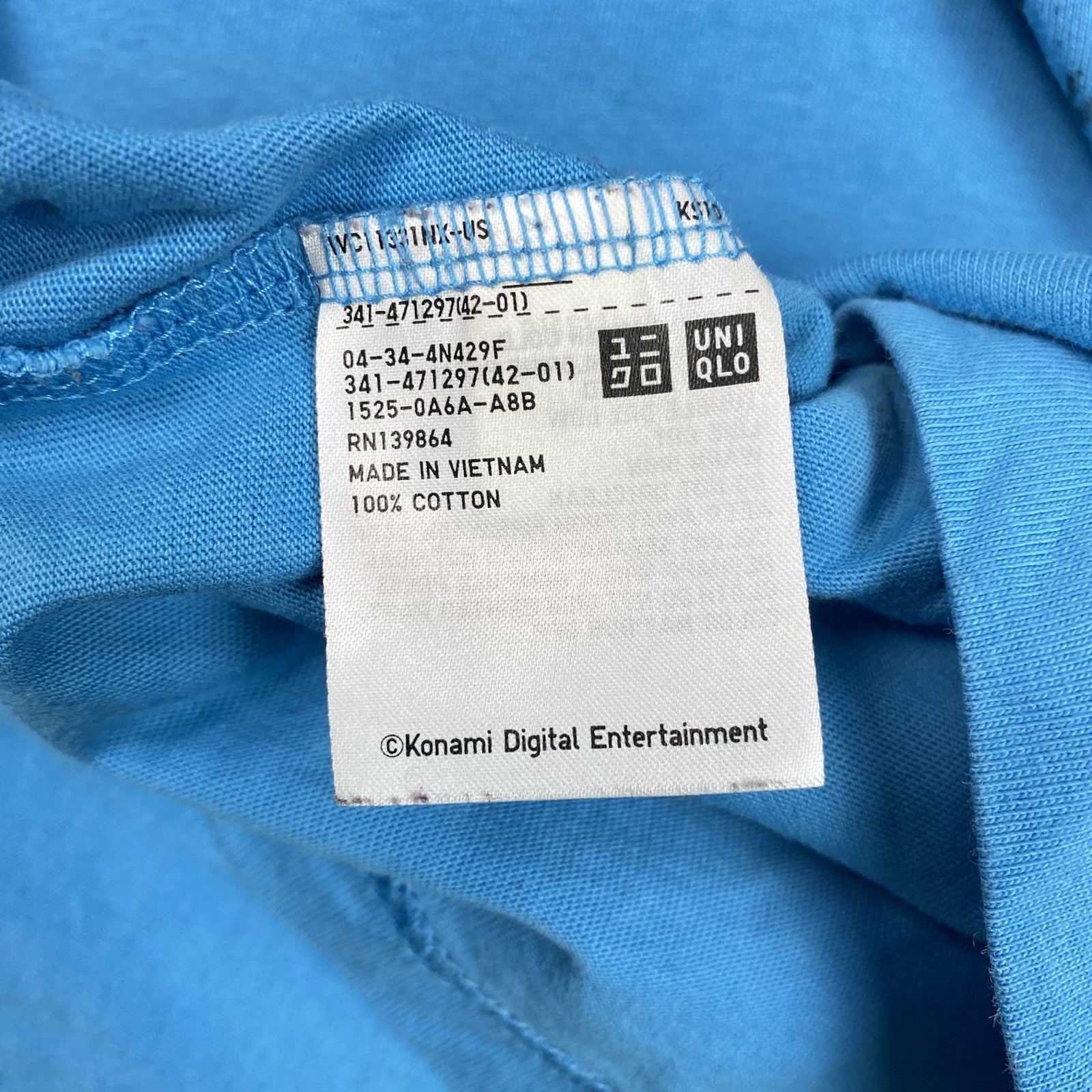 Uniqlo Metal Gear Solid 2 T Shirt Men’s Size L Blue Sons of Liberty *Flaws*