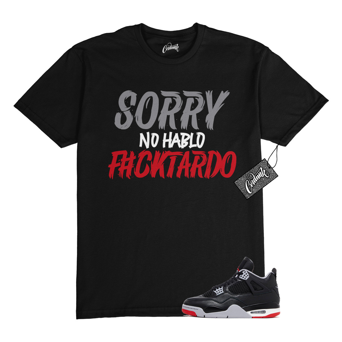 4 Bred Reimagined Black Cement Grey Varsity Red Summit White T Shirt Match SORR