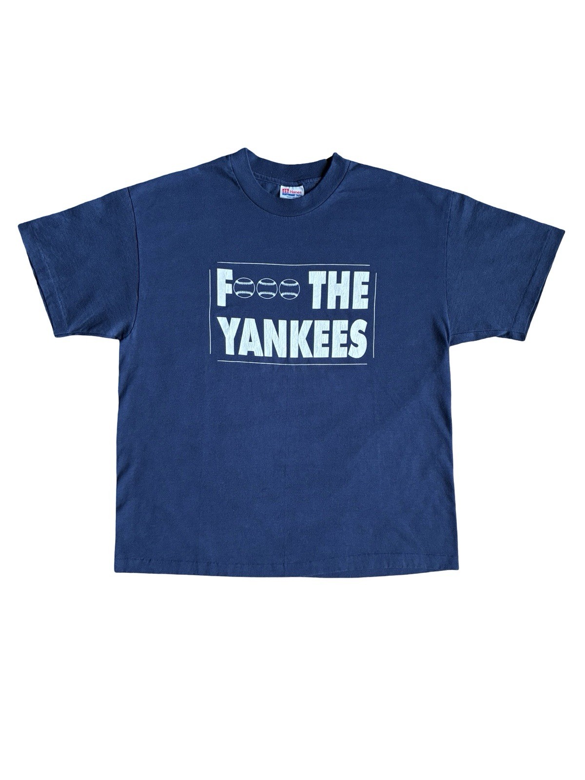 Vintage 90’s F*** The Yankees Graphic Short Sleeved Single Stitch T-Shirt Size L