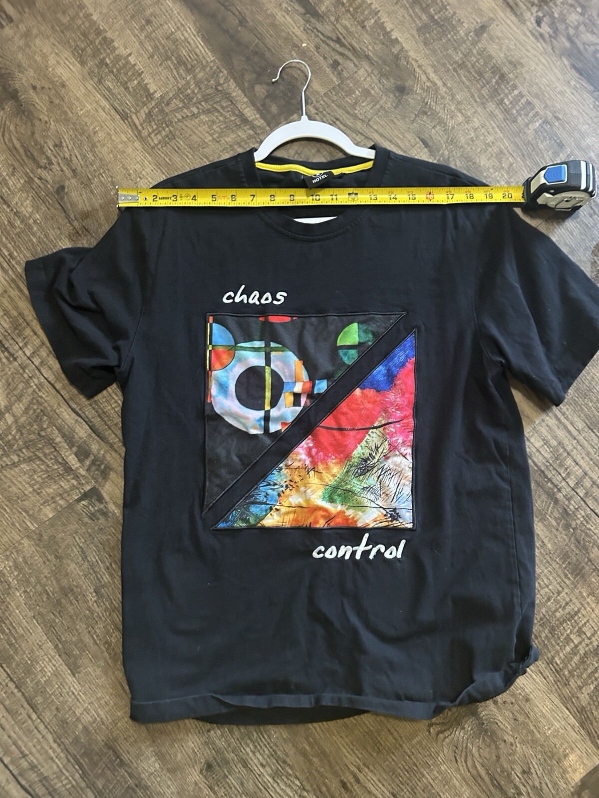 “Choas Control” High Quality Black T-Shirt with Unique Print Size L