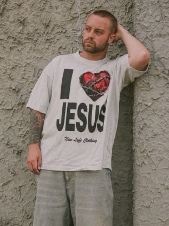 NEW I Heart Jesus T-shirt by New Lyfe Clothing Size Large NWT 100% Combed Cotton