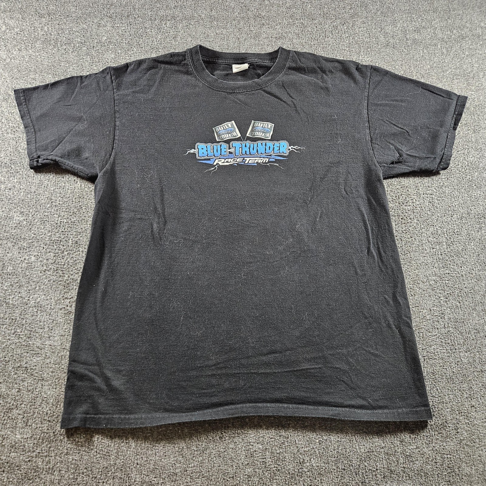 Blue Thunder Ford Monster Truck Shirt Mens XL Black Double-Sided Graphic Tee