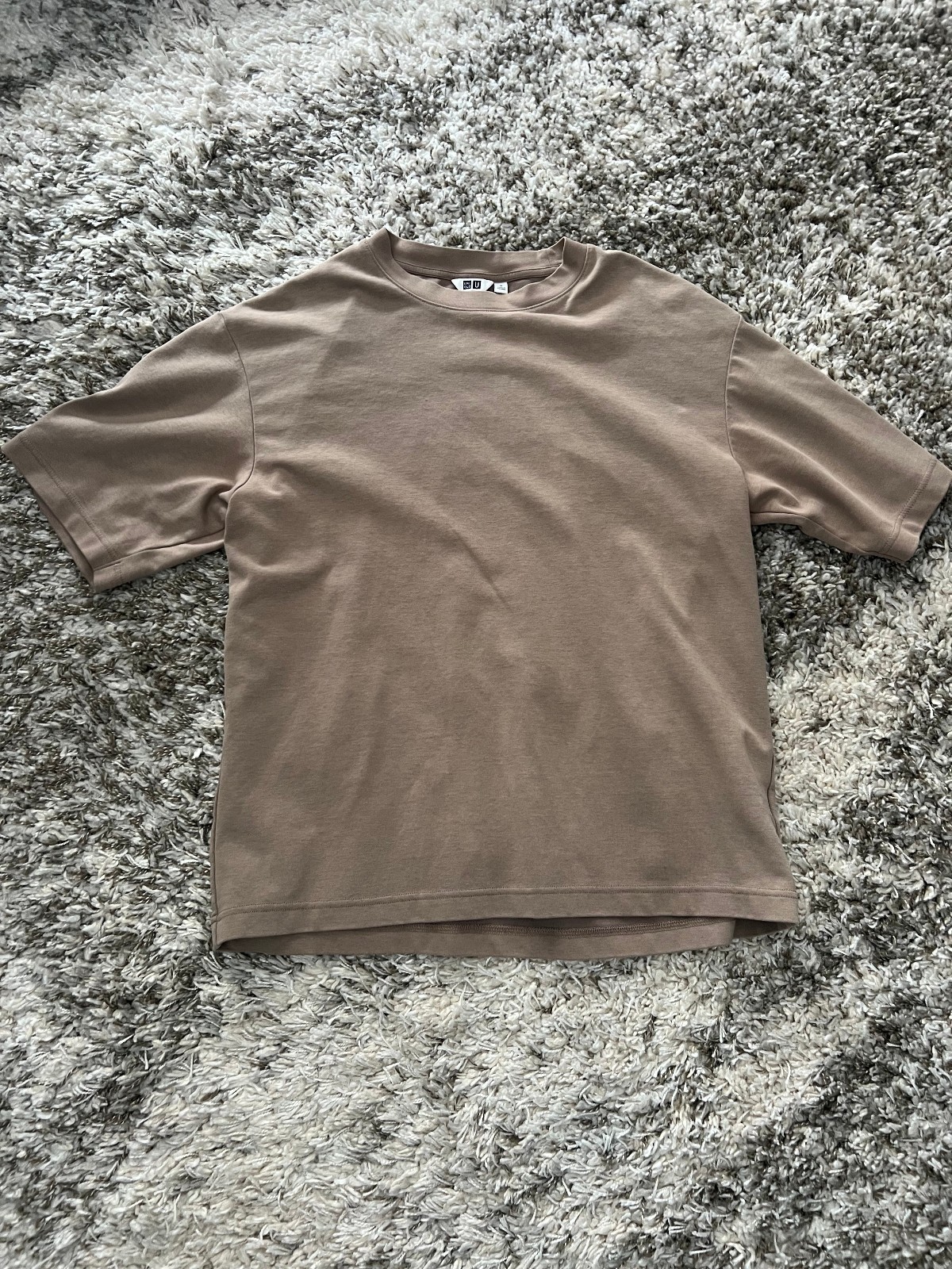 UNIQLO U AIRism Cotton Oversized T-Shirt Half-Sleeve Brown Men’s Medium