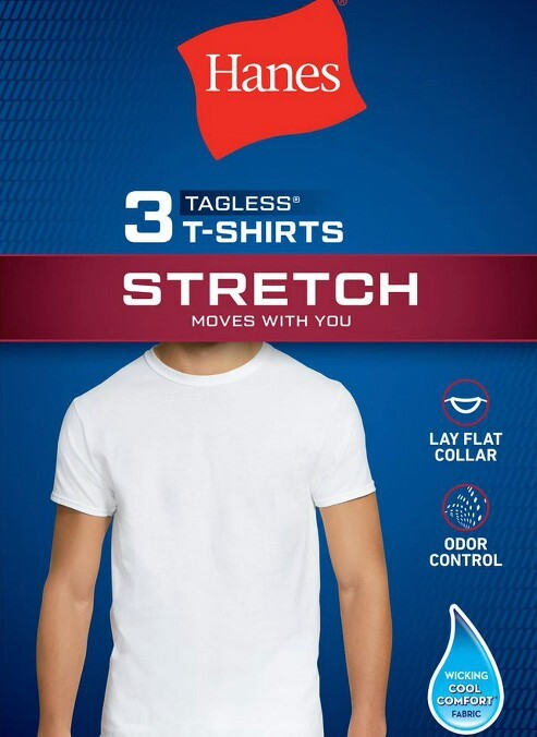 Hanes Men’s T-Shirt Size XL Solid White Crew Neck Tagless Short Sleeves 3 Pack