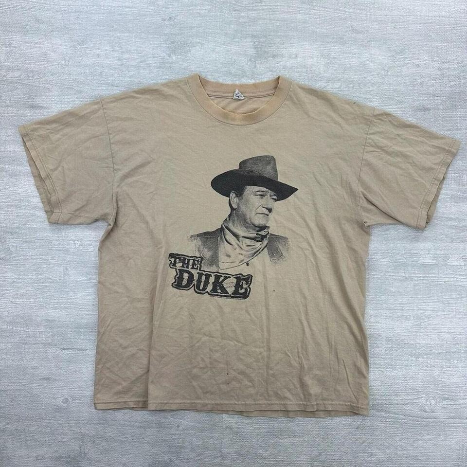 Vintage John Wayne Shirt Adult XL Beige The Duke Western Country Actor War