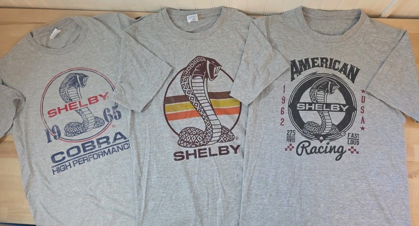 SHELBY Cobra Lot Of 3 Mens Graphic T-shirt 90/10 Cotton Blend Gray Size S