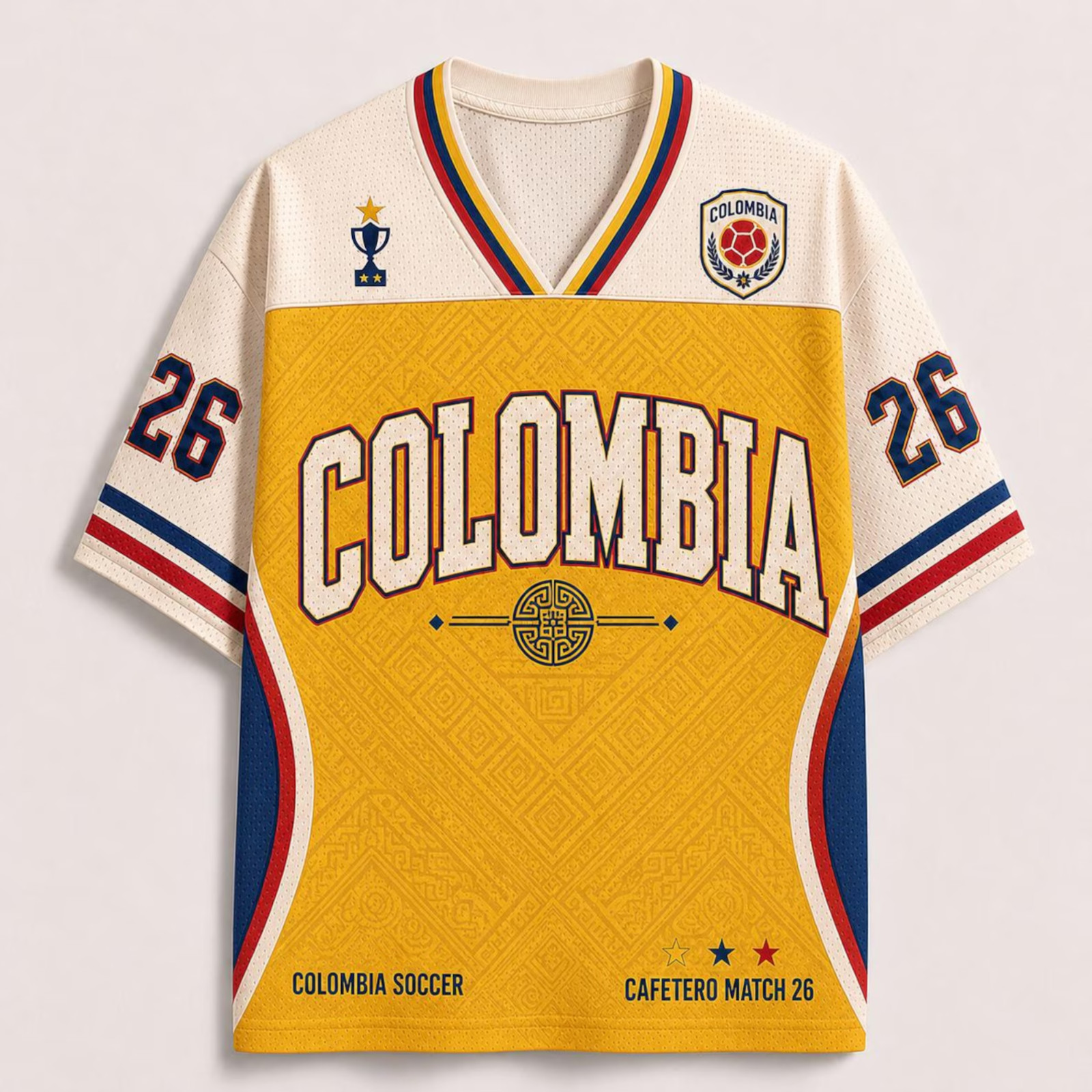 Colombia Football Jersey, Personalized Soccer Fan Shirt, Custom Number Top