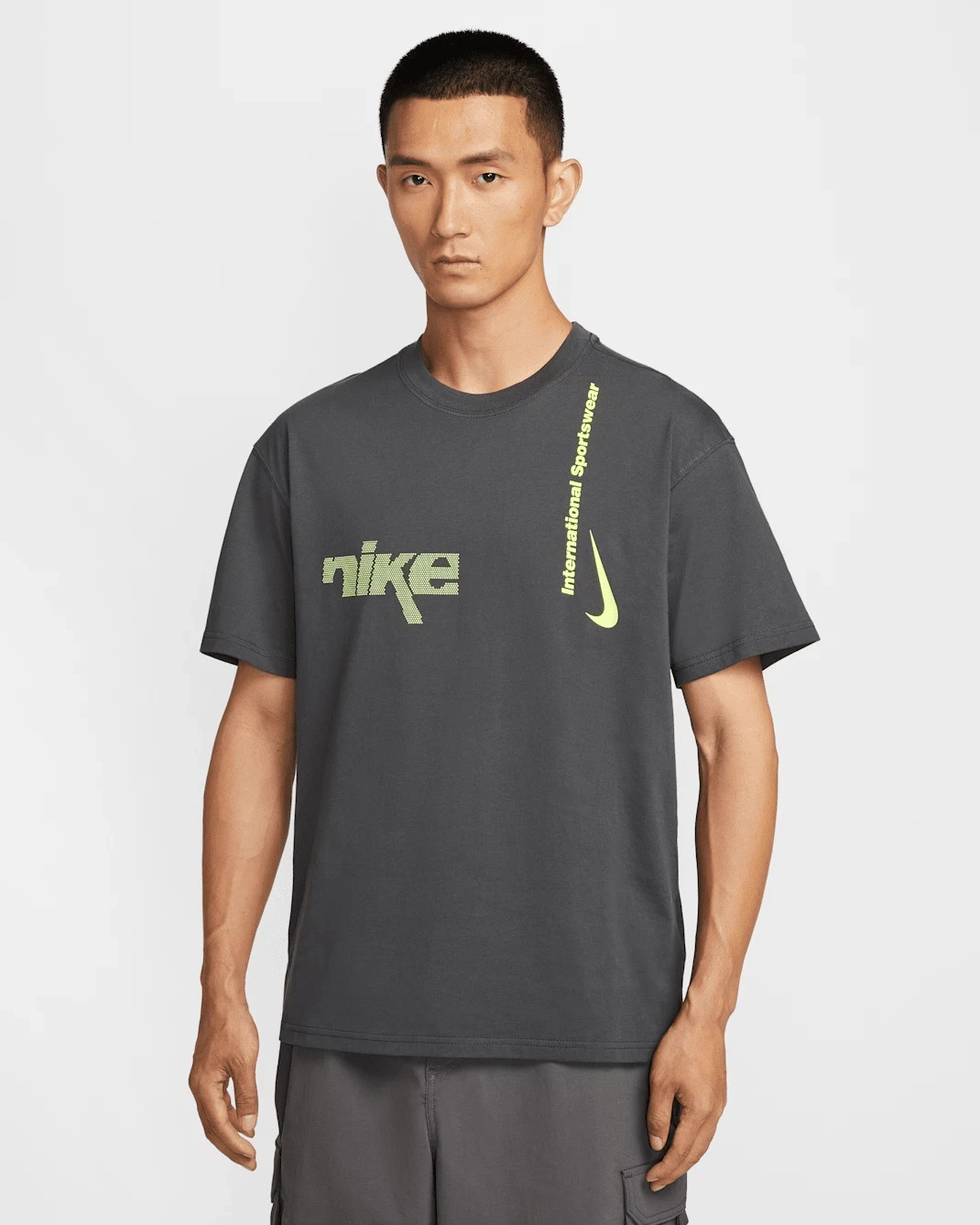 Men’s Nike Sportswear Max90 Swoosh Sport T-Shirt – Gray Volt HQ9262 060