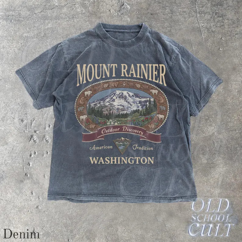 Vintage Mount Rainier Washington Graphic Comfort Tee