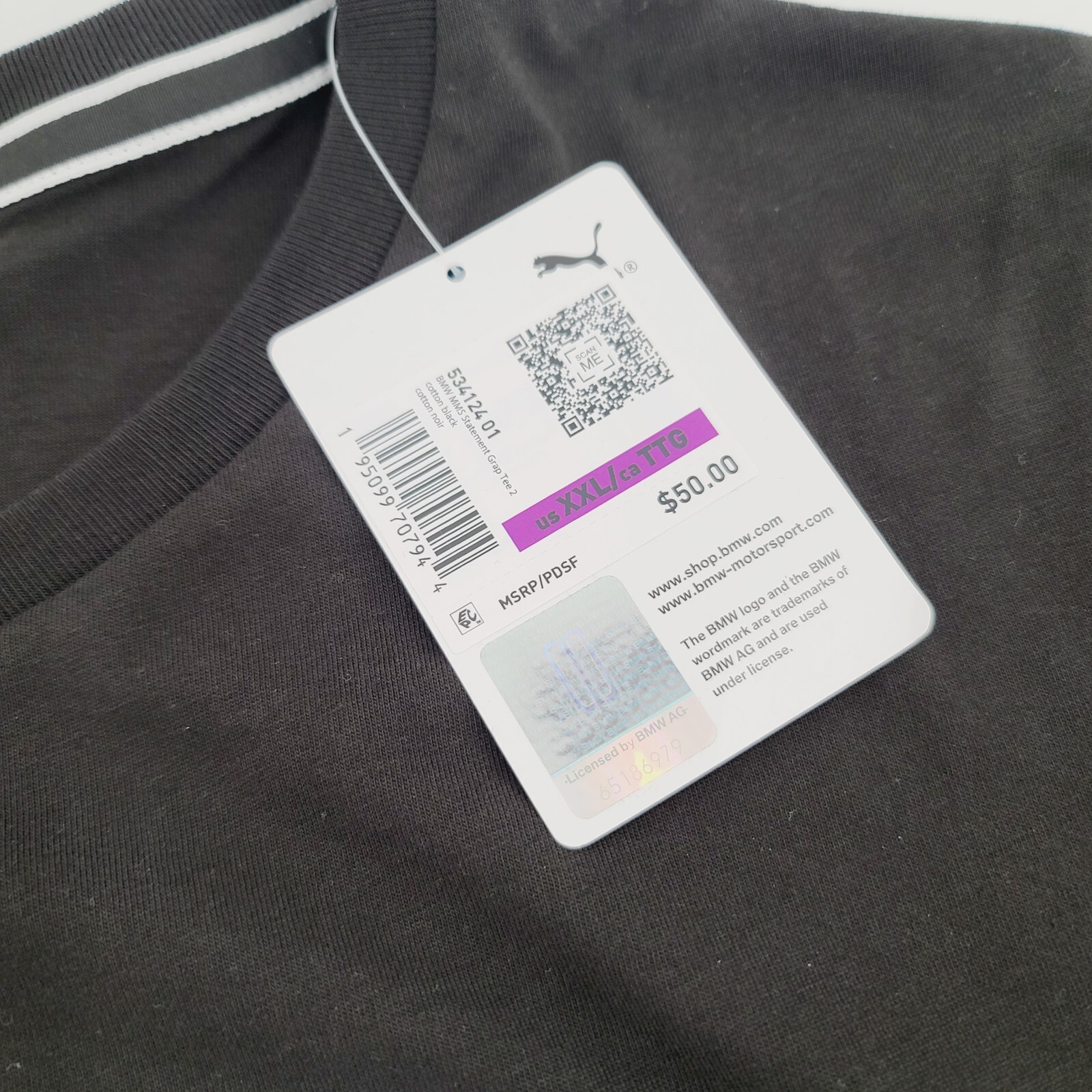 Puma BMW MMS Motorsport Statement Graphic Men’s Tee T-Shirt XXL 2XL Black NEW