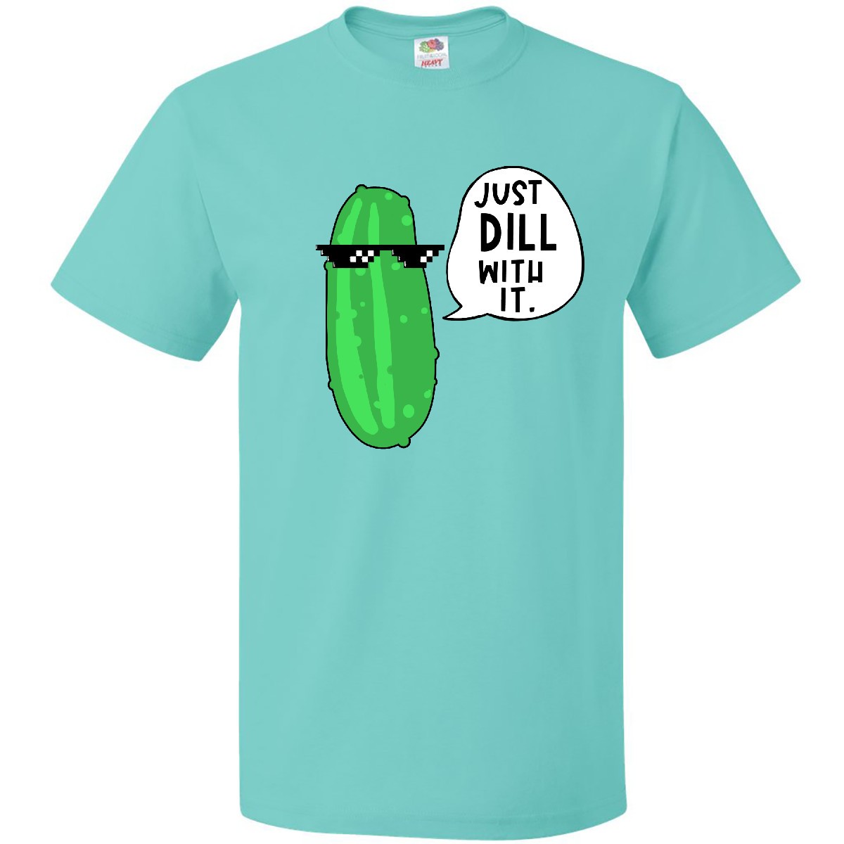 Inktastic Just Dill With It Chill Dill Pickle In Sunglasses T-Shirt Food Humor