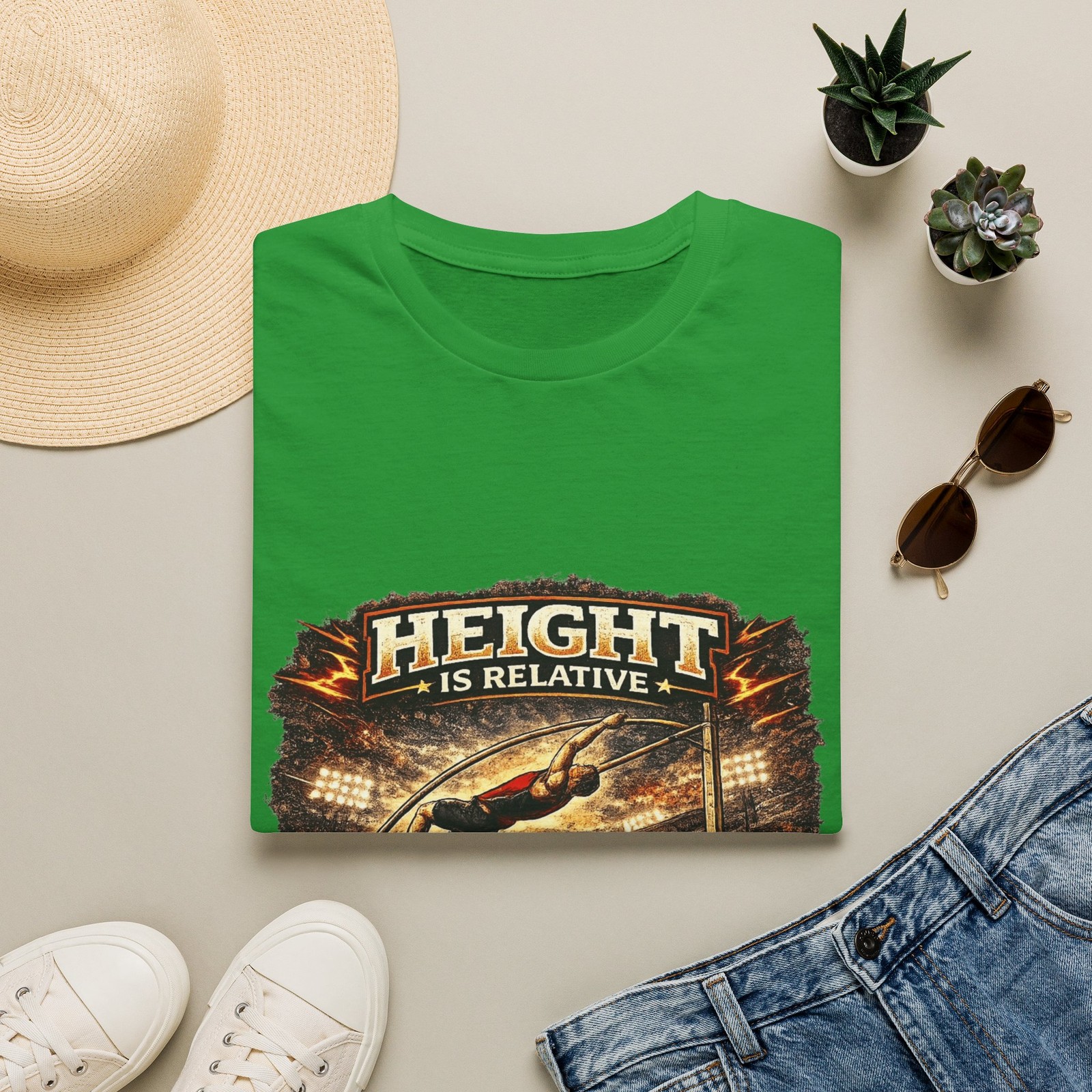 Height Is Relative Pole Vault T-Shirt | Fear Is Not Tee