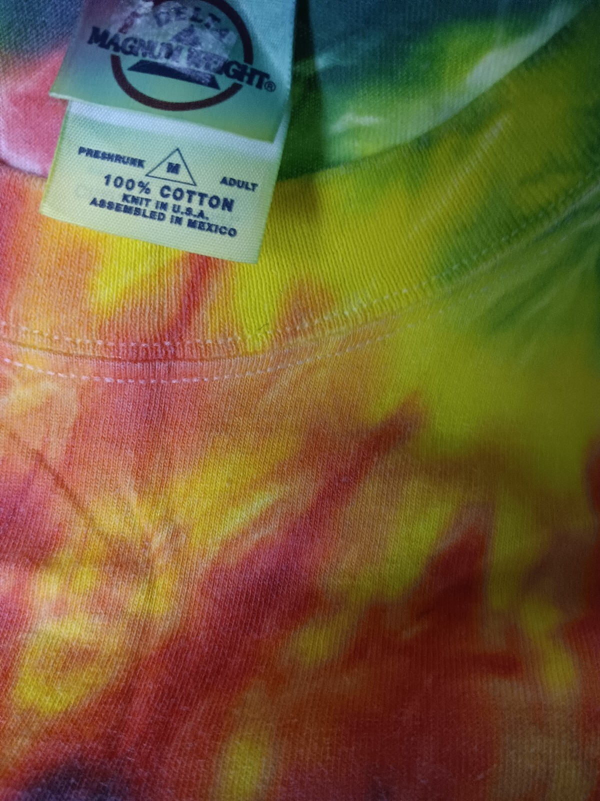 Tie-Dye T Shirt Unisex multi color Delta Magnum Weight Size Medium